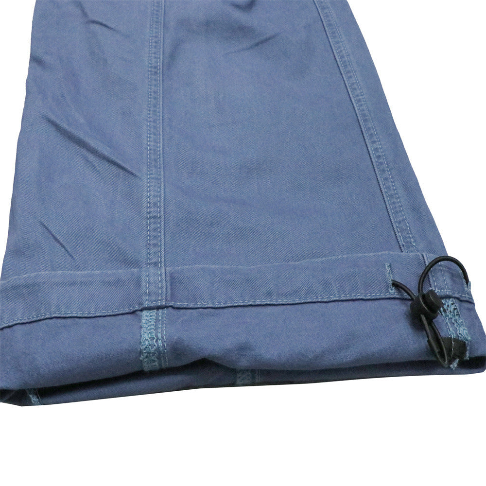 Men's Loose Fit Cargo Pants Wide Leg Bubble Pocket Deconstructed Trousers