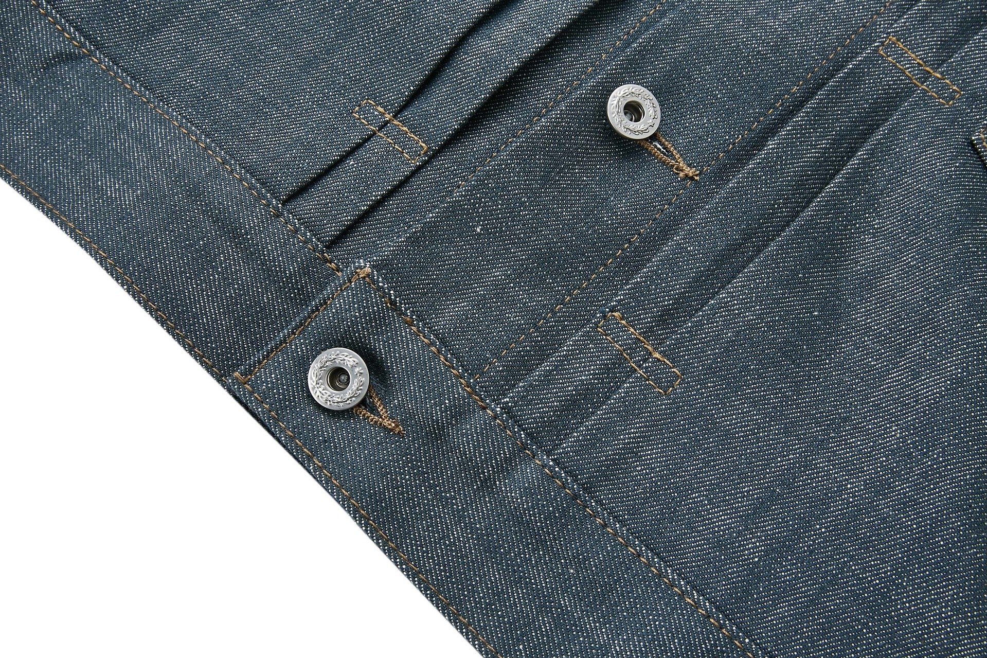 Veste boxy en jean délavé – Plis poitrine, col italien, coupe workwear raccourcie