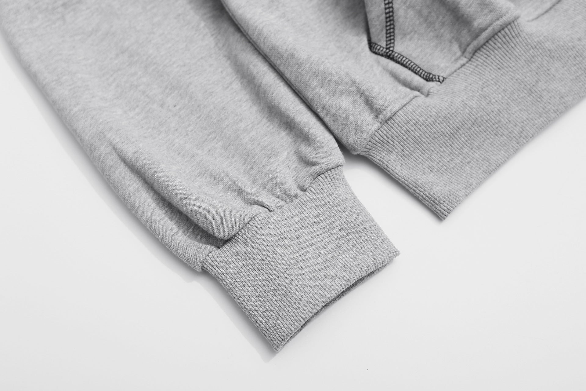 Hoodie zippé avec imprimé gothique Grind Hard et surpiqûres contrastantes