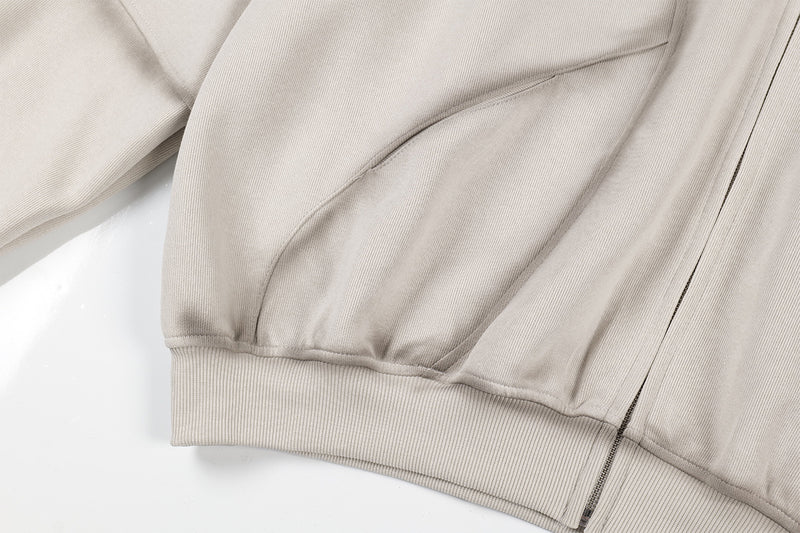 Sudadera de hombre con capucha y cremallera, paneles lavados y corte extragrande