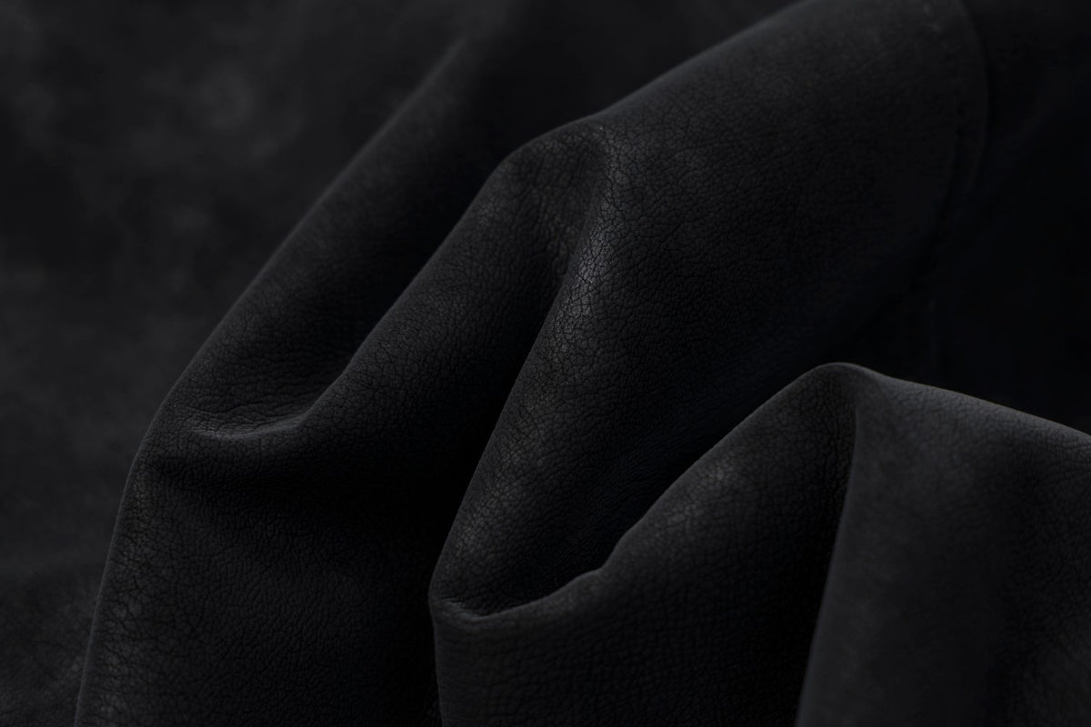 Fur Collar Bomber Jacket – Black Suede-Texture Padded Outerwear