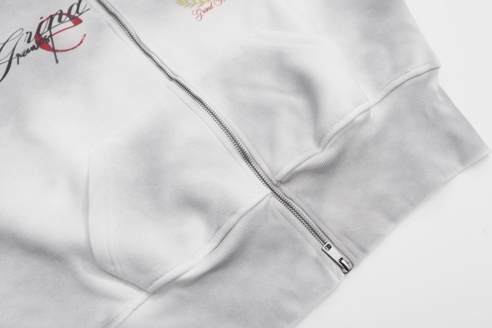 Grunge-Zip-Hoodie – Vintage-Washed-Crop-Streetwear-Zip-up mit Script