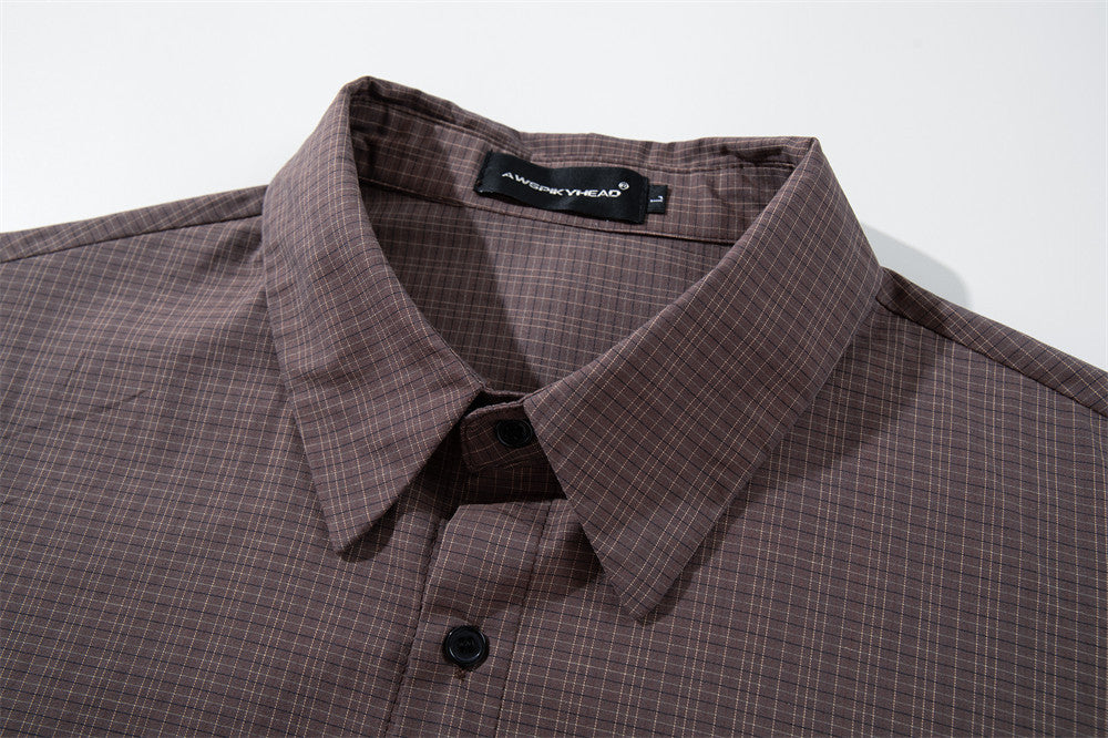 Men's Plaid Long-Sleeve Shirt – Relaxed Fit Button-Up with Chest Pocket