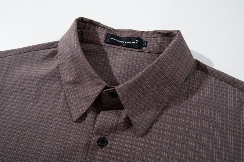 Men's Plaid Long-Sleeve Shirt – Relaxed Fit Button-Up with Chest Pocket