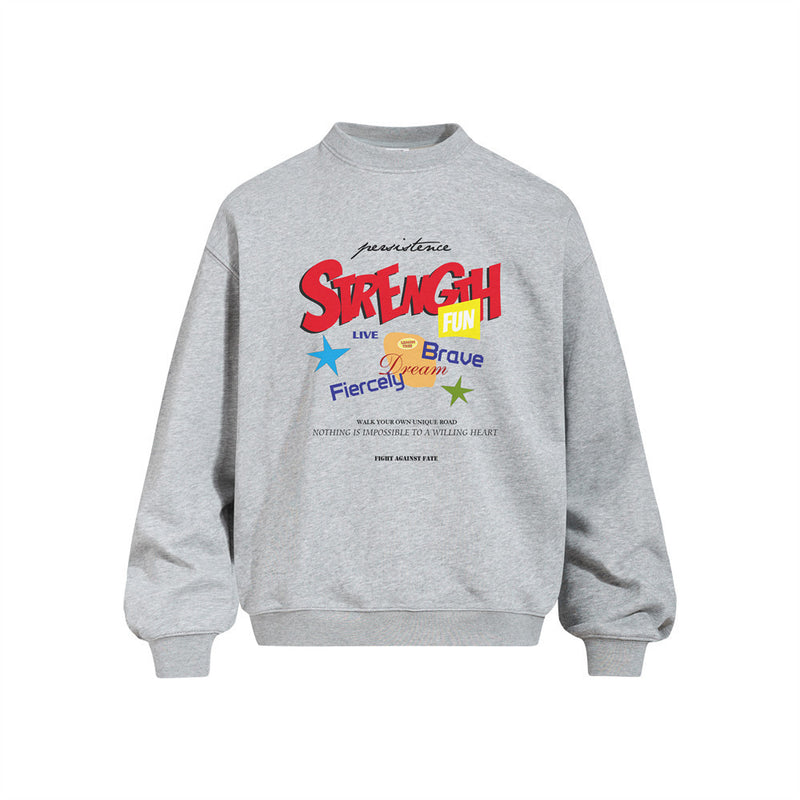 Oversized Graphic Crewneck Sweatshirt – Bold Letter Print