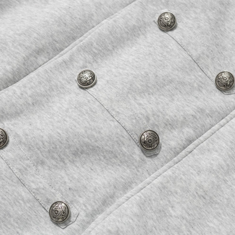 Men's Double-Breasted Stand-Collar Fleece-Lined Jacket