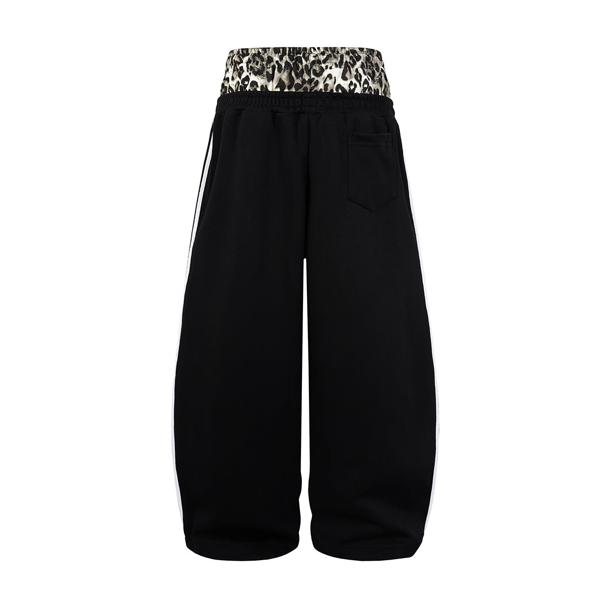 Wide Leg Sweatpants with Leopard Waistband & Pegasus Embroidery