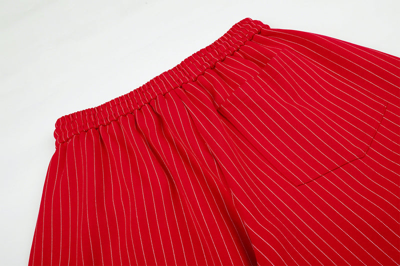 Wide Leg Striped Pants with Star Embroidery – Baggy Street Dance Trousers