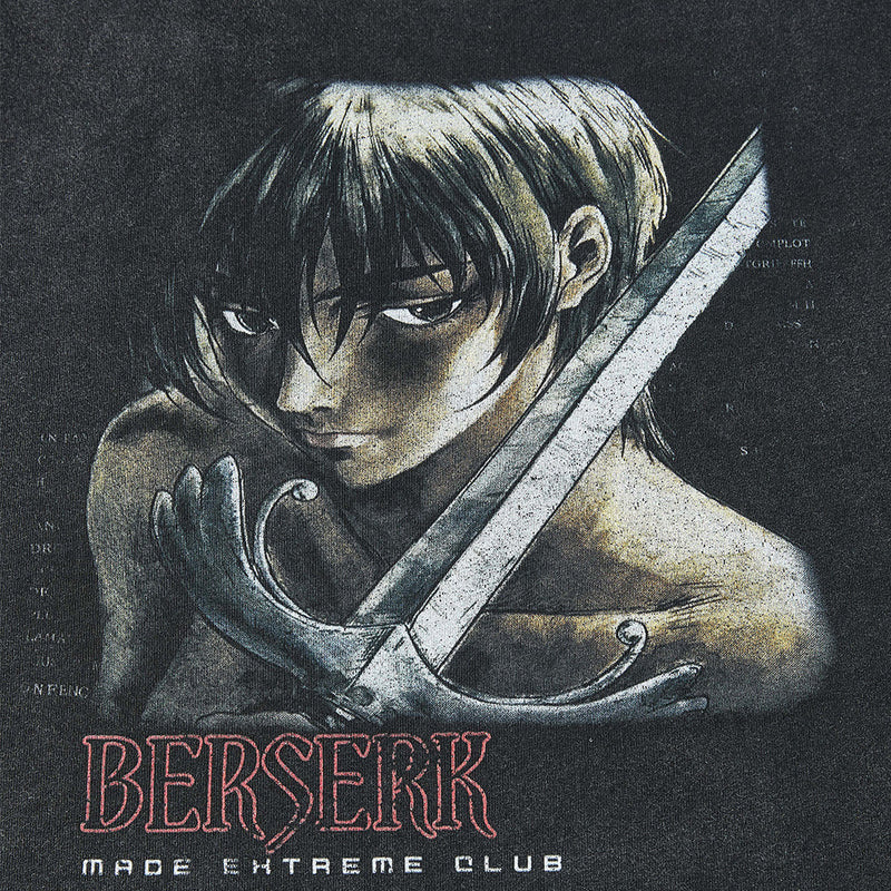Berserk Anime Graphic T-Shirt – Vintage Washed Crew Neck Tee