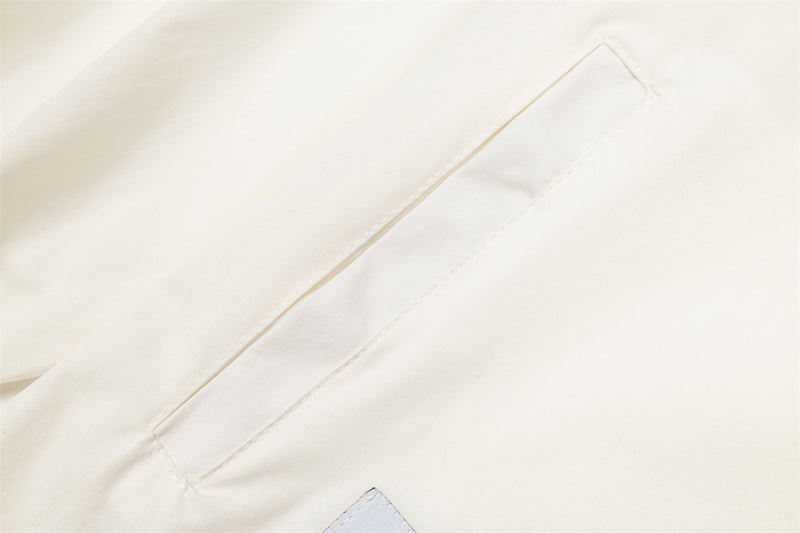 AEEA Oversized Stand Collar Track Jacket with Three-Stripe Sleeves