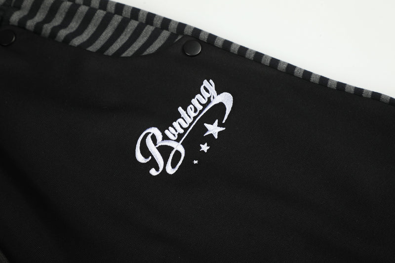 Wide-Leg Cargo Sweatpants with Striped Waistband – Relaxed Fit Parachute Pants