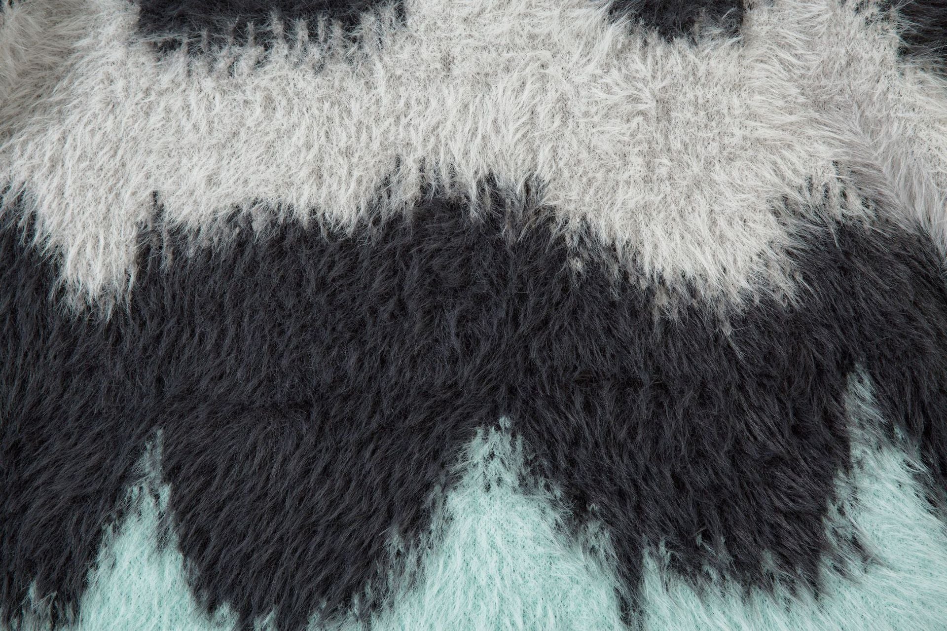Pull en maille pelucheuse à motif vague abstrait – Modèle oversize