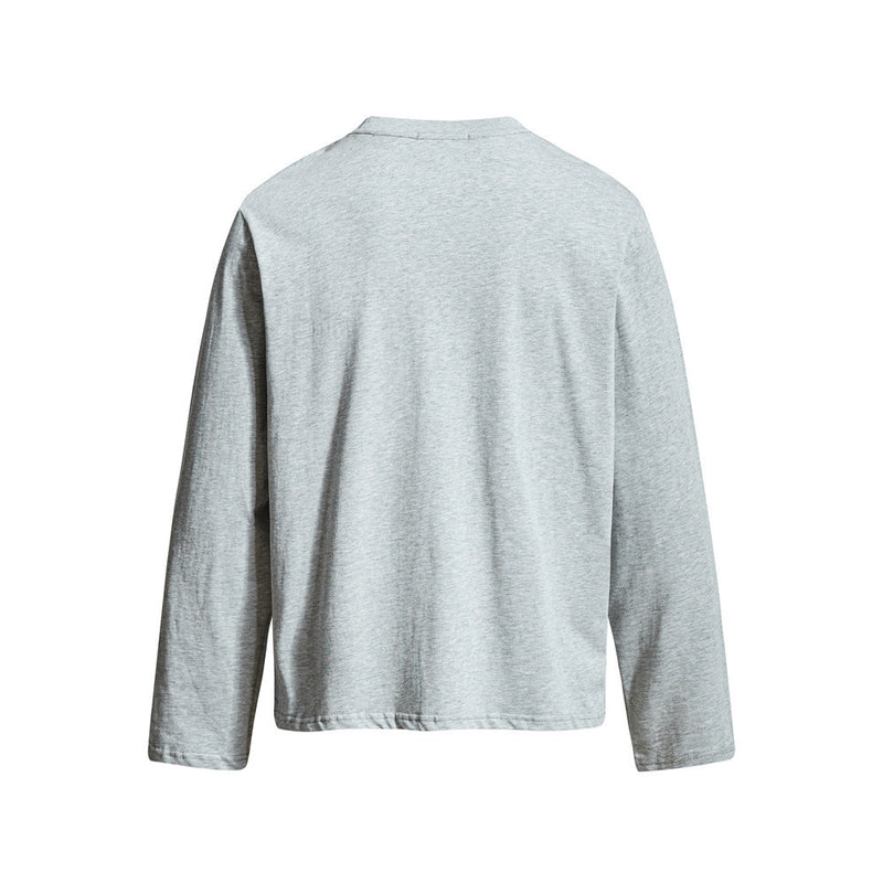 Gothic Letter Print Long Sleeve Tee – Relaxed Fit Crew Neck Graphic Shirt