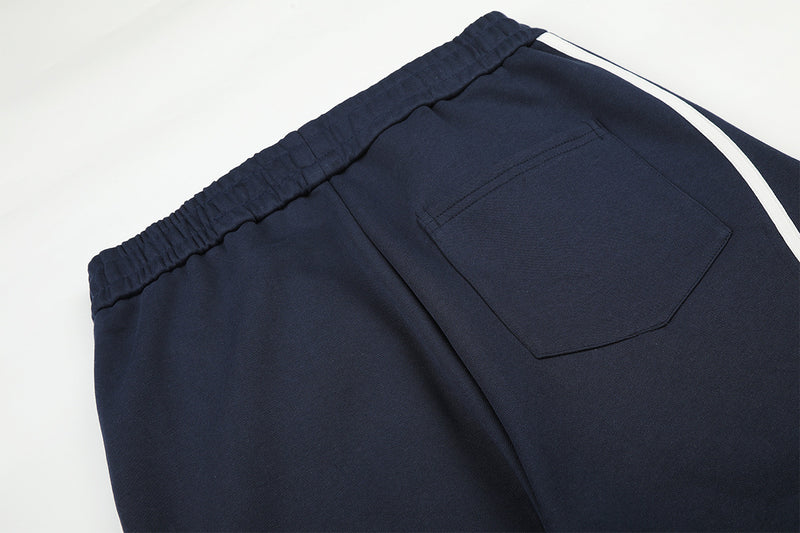 Pantalon de survêtement wide leg à liseré ondulé – Coupe droite décontractée