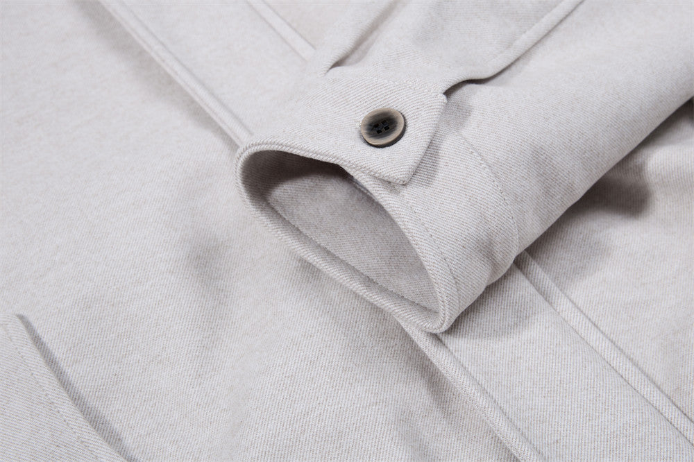 Blouson bomber homme court à col montant – Coupe décontractée, gris clair