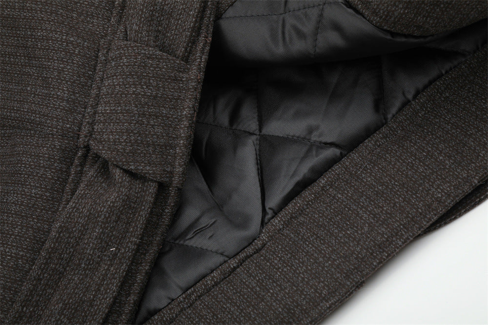 Men's Oversized Cotton Jacket with Detachable Faux Fur Collar