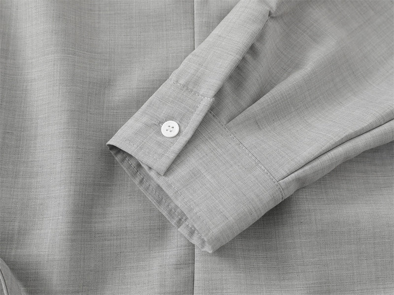 Langarmshirt mit Bindegürtel für Herren – Lockeres Pullover-Shirt mit halber Knopfleiste in Meliert