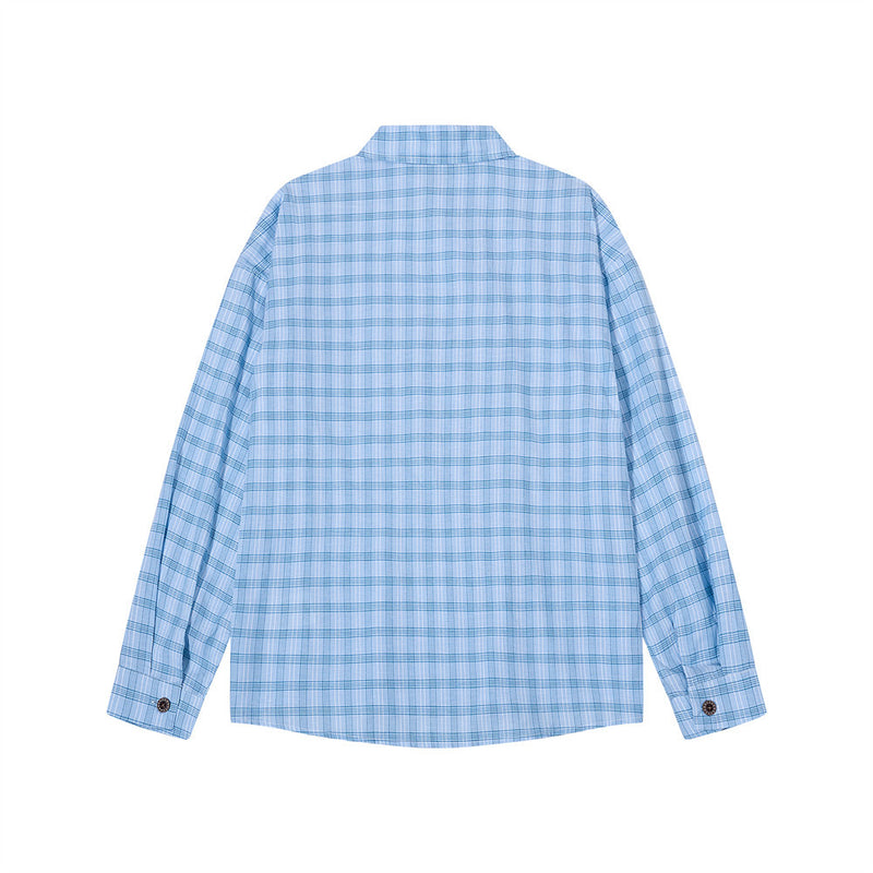 Plaid Long Sleeve Button-Up Shirt – Relaxed Fit Flannel Check