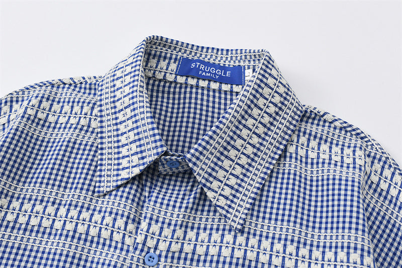Men's Plaid Long Sleeve Oversized Button-Up Shirt