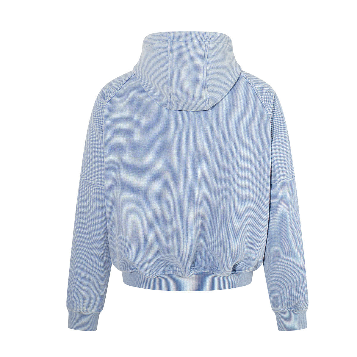 Hooded-Bomberjacke aus Waffelstrick mit Washed-Finish und Metallverschlüssen