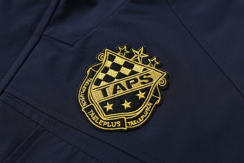 Oversized Harrington Jacket with Embroidered Badge Patch