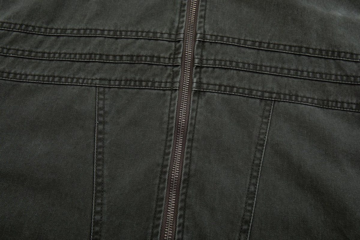 Men's Vintage Washed Moto Zip Jacket – Deconstructed Seam Detroit Style