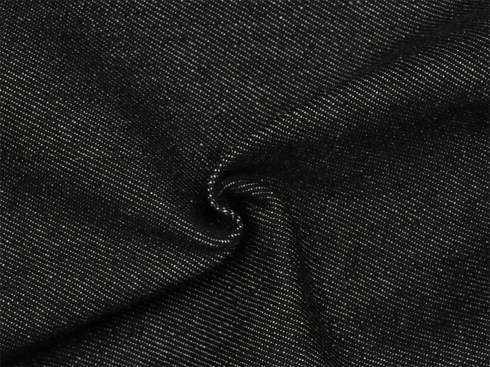 Jean homme en denim brut à jambes larges – Double ceinture, empiècements et silhouette incurvée