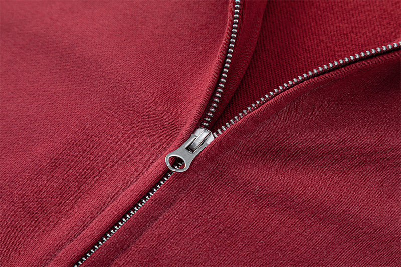 Sweat à capuche zippé carré à écussons brodés – Hoodie streetwear acid-wash