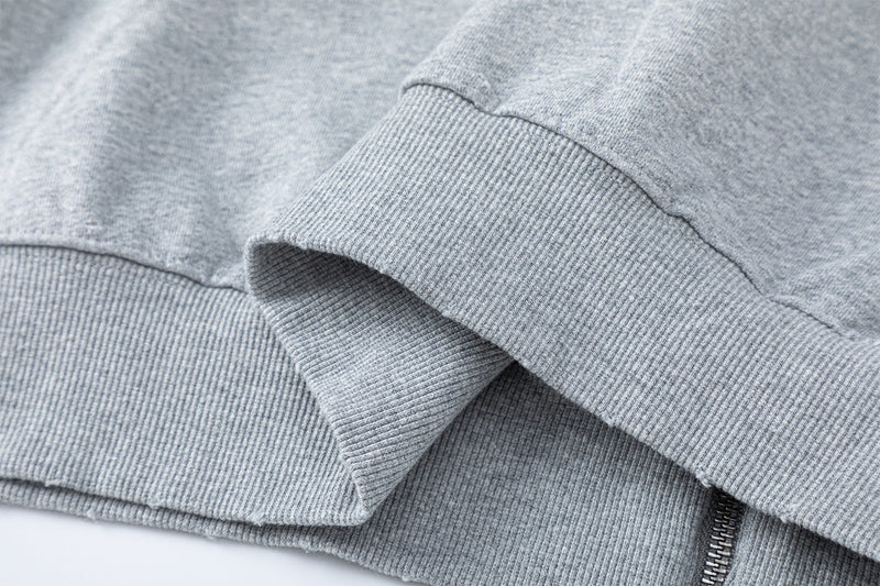 Sweat à capuche zippé drapeau américain usé – Streetwear vintage délavé