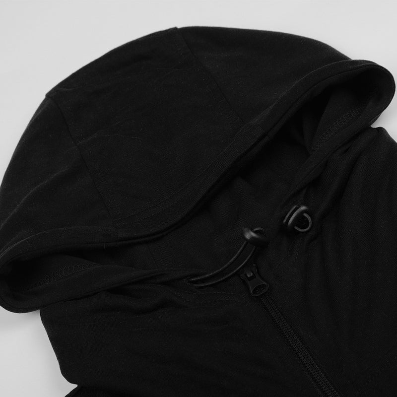Men's Black Zip-Up Hoodie with Griffin Print