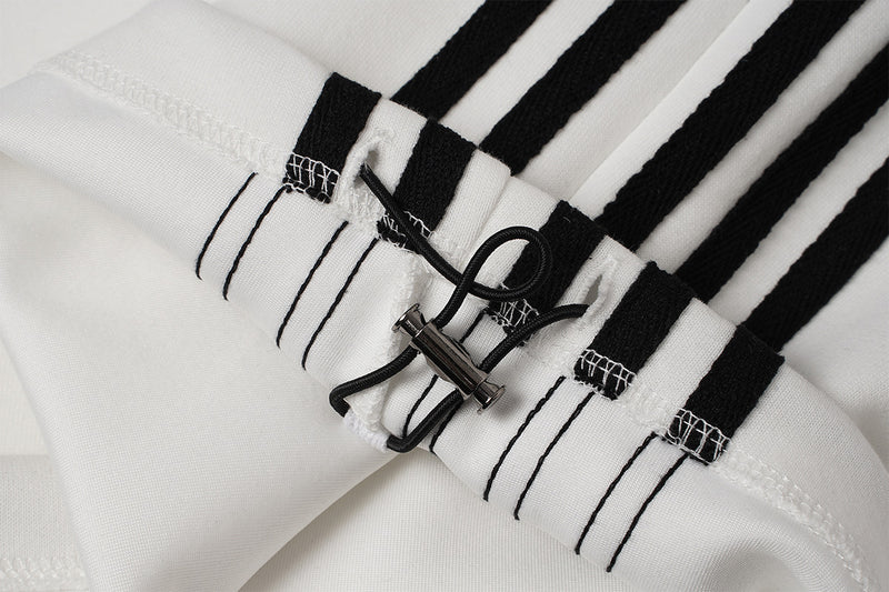 Wide-Leg Sweatpants with Barcode Cross Print & Double Waistband