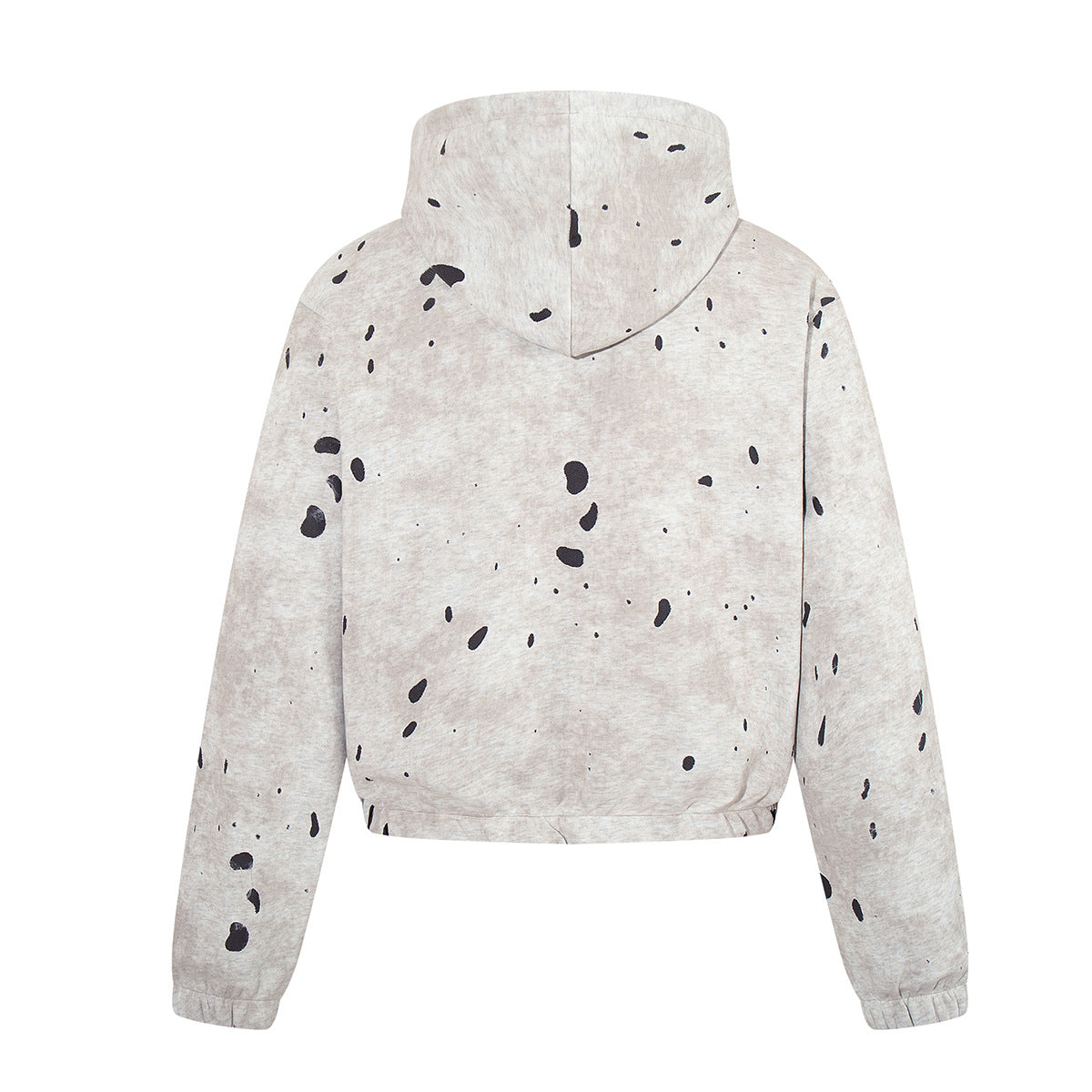 Gray Zip Up Hoodie – Washed Distressed Graffiti Graphic Zip-Front Streetwear
