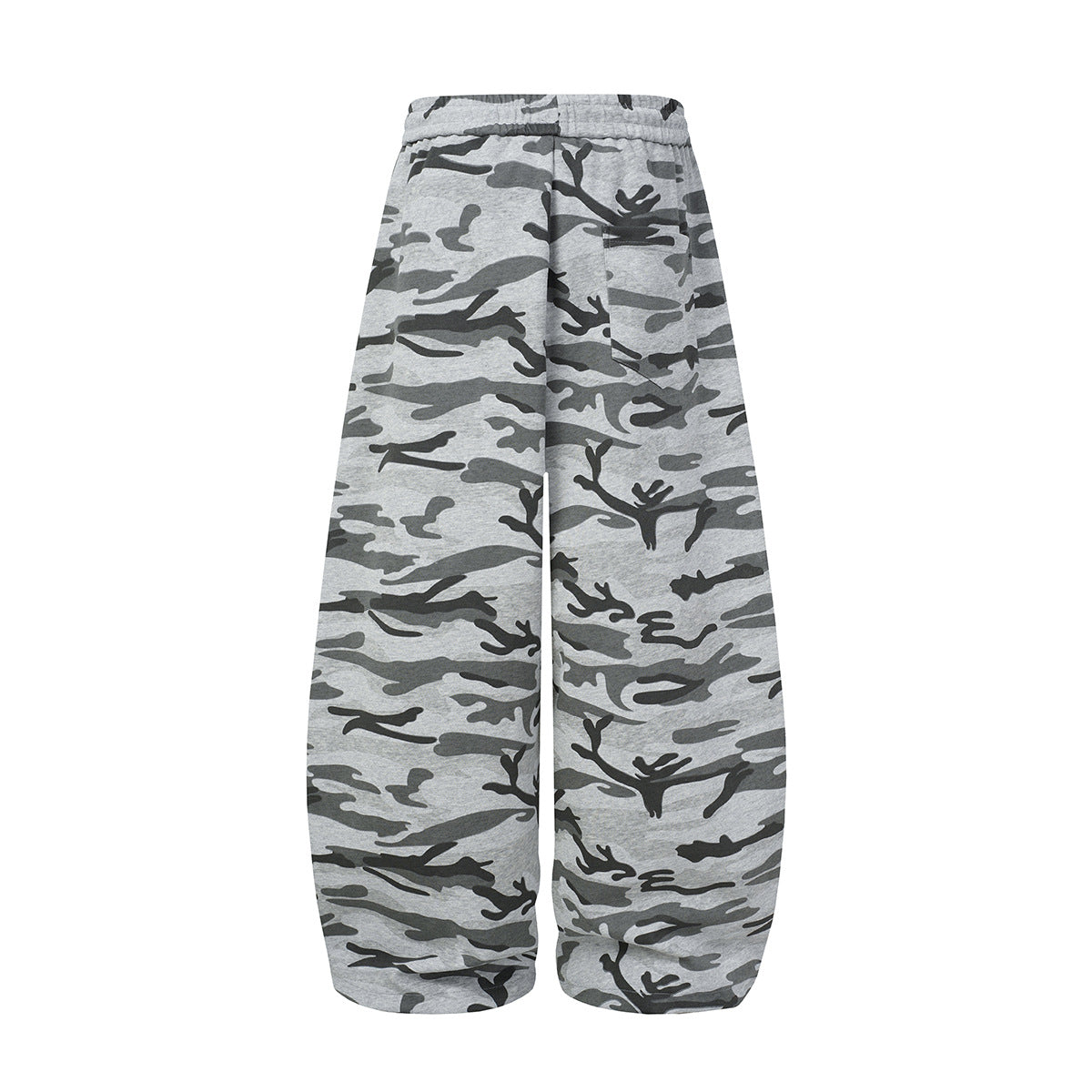 Wide-Leg Camo Sweatpants with Skeleton & Cross Patches