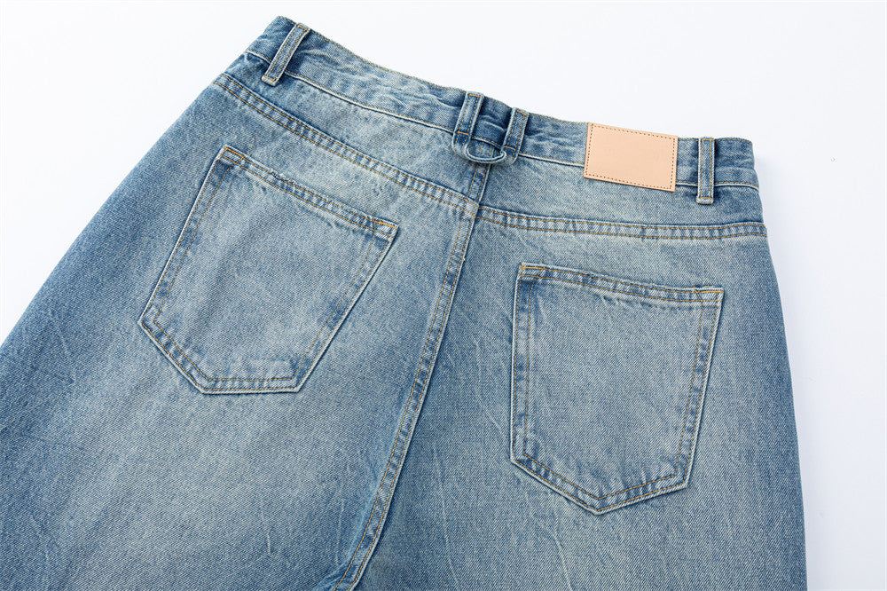 Wide-Leg Jeans – American Vintage Gradient Wash, Distressed Baggy Fit