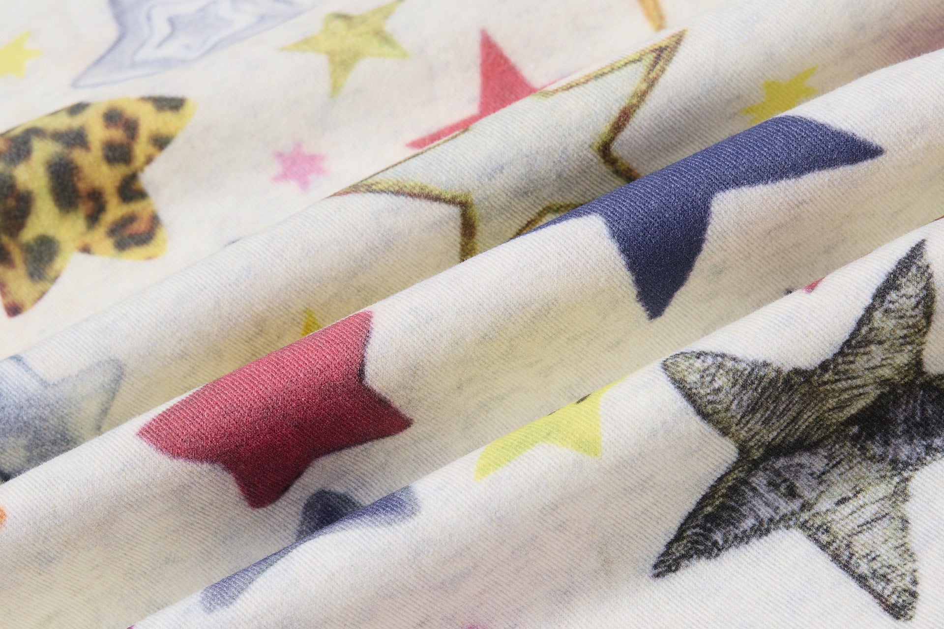 Wide-Leg Baggy Pants – All-Over Colorful Star Print, High Waist