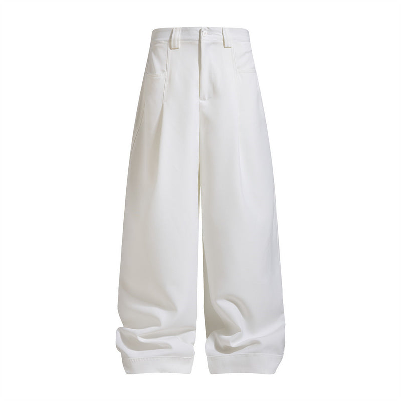 Herrenhose mit weitem Bein und Bundfalten – Loose Fit, unifarben