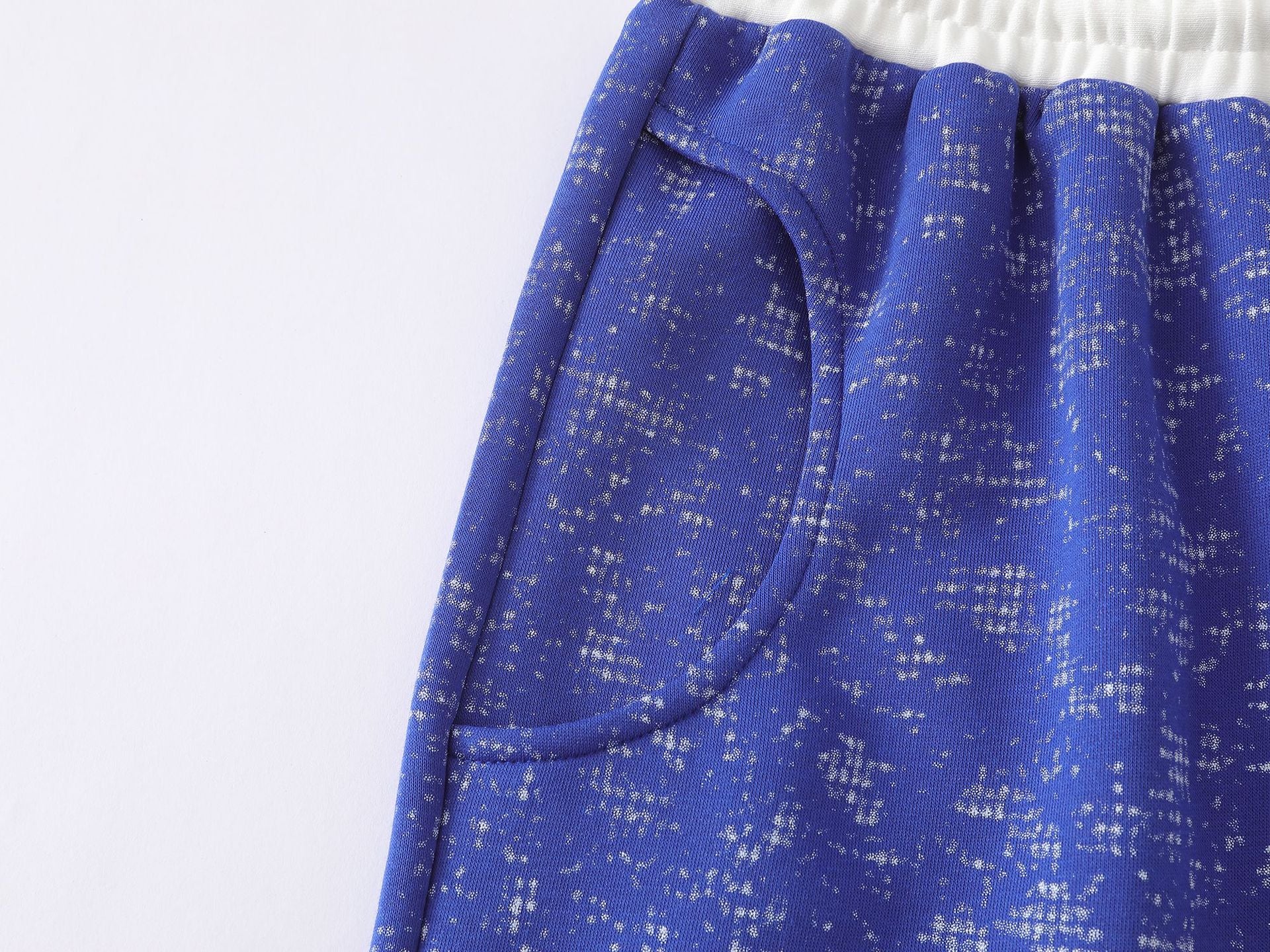 Pantalon de survêtement à jambes larges en maille jacquard délavée streetwear