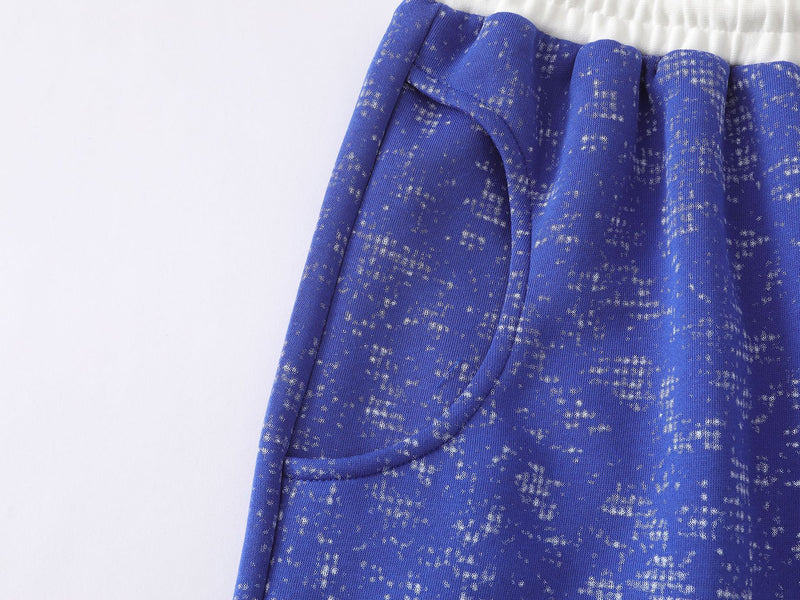 Pantalon de survêtement à jambes larges en maille jacquard délavée streetwear