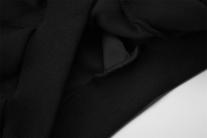 Bow Embroidery Zip-Up Hoodie – Oversized Sequin Ribbon Detail