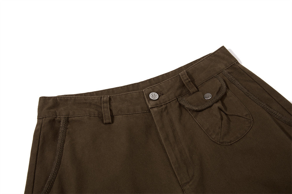 Wide-Leg Cargo Pants Men – Multi-Pocket A-Line Baggy Trousers