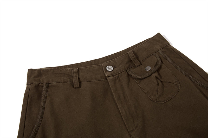 Wide-Leg Cargo Pants Men – Multi-Pocket A-Line Baggy Trousers