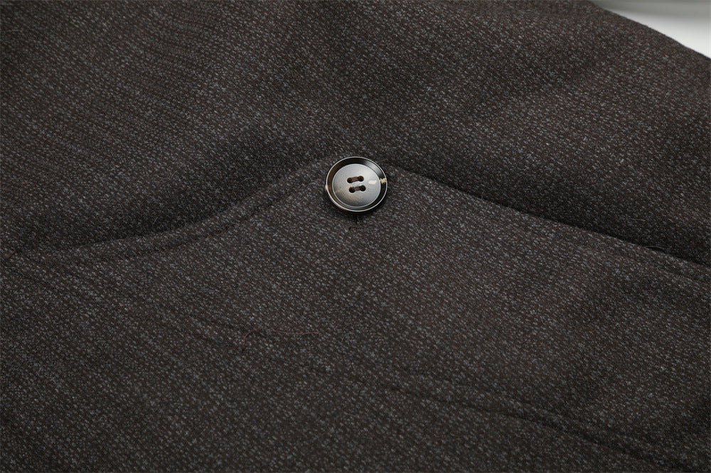 Men's Oversized Cotton Jacket with Detachable Faux Fur Collar