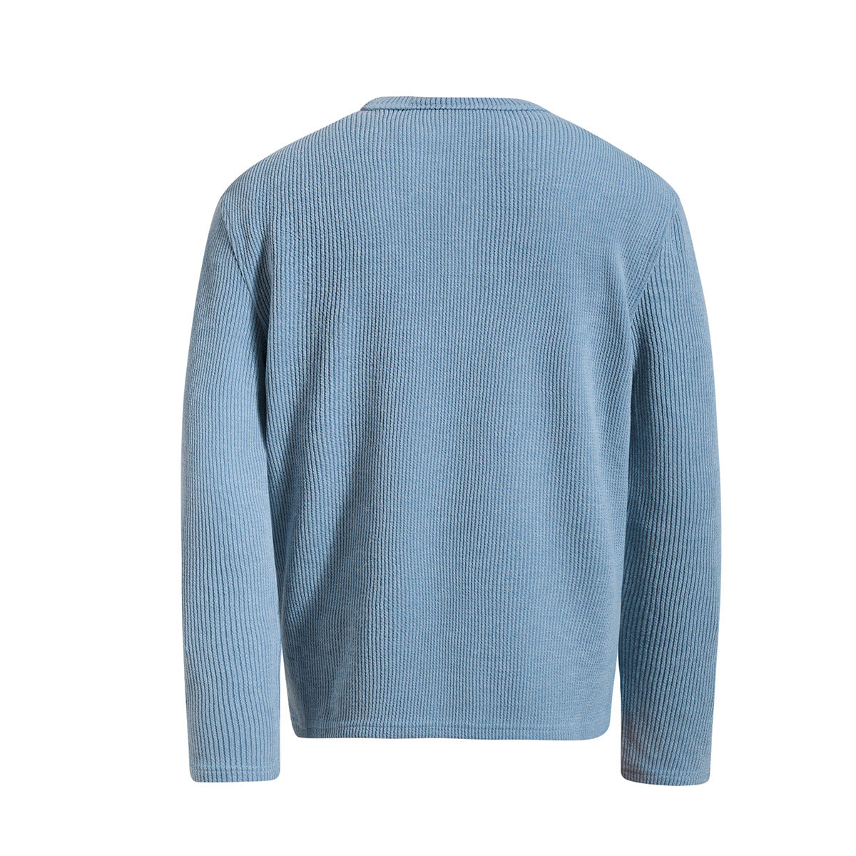 Men's Waffle Knit Henley Long Sleeve Shirt – Relaxed Fit Ribbed Tee