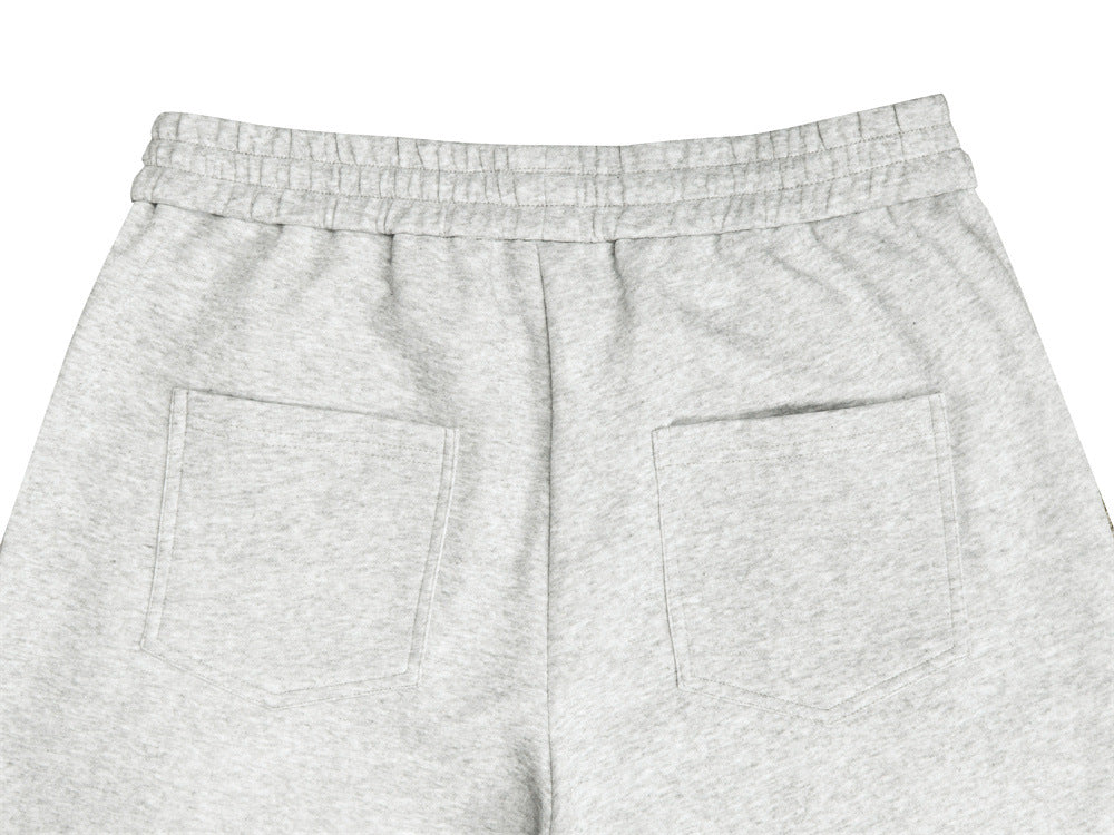 Wide-Leg Sweatpants with Pegasus Embroidery & Letter Patch – Men's Streetwear