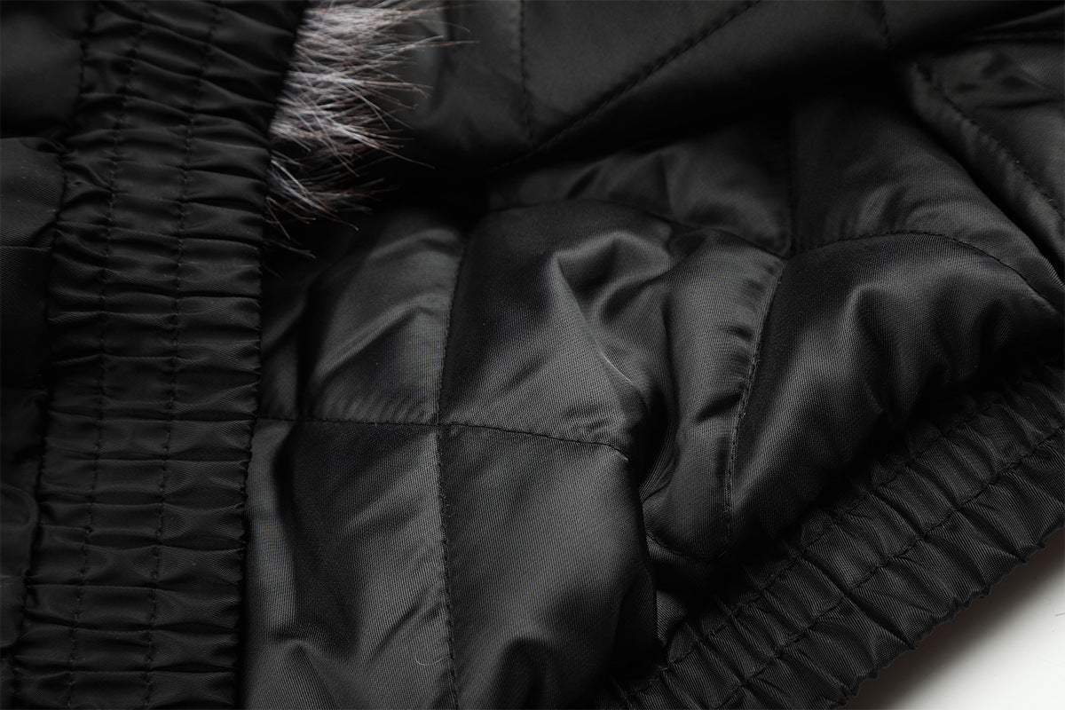 Quilted Padded Jacket with Faux Fur Collar – Moto-Inspired Deconstructed Design