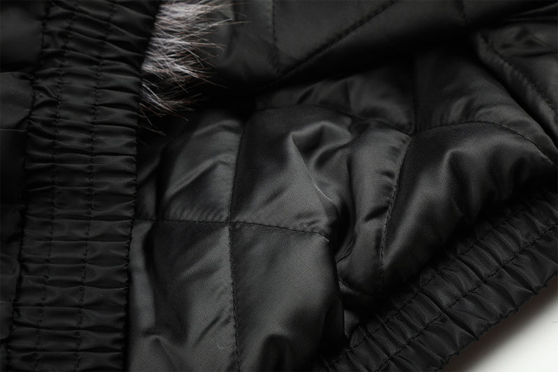 Quilted Padded Jacket with Faux Fur Collar – Moto-Inspired Deconstructed Design