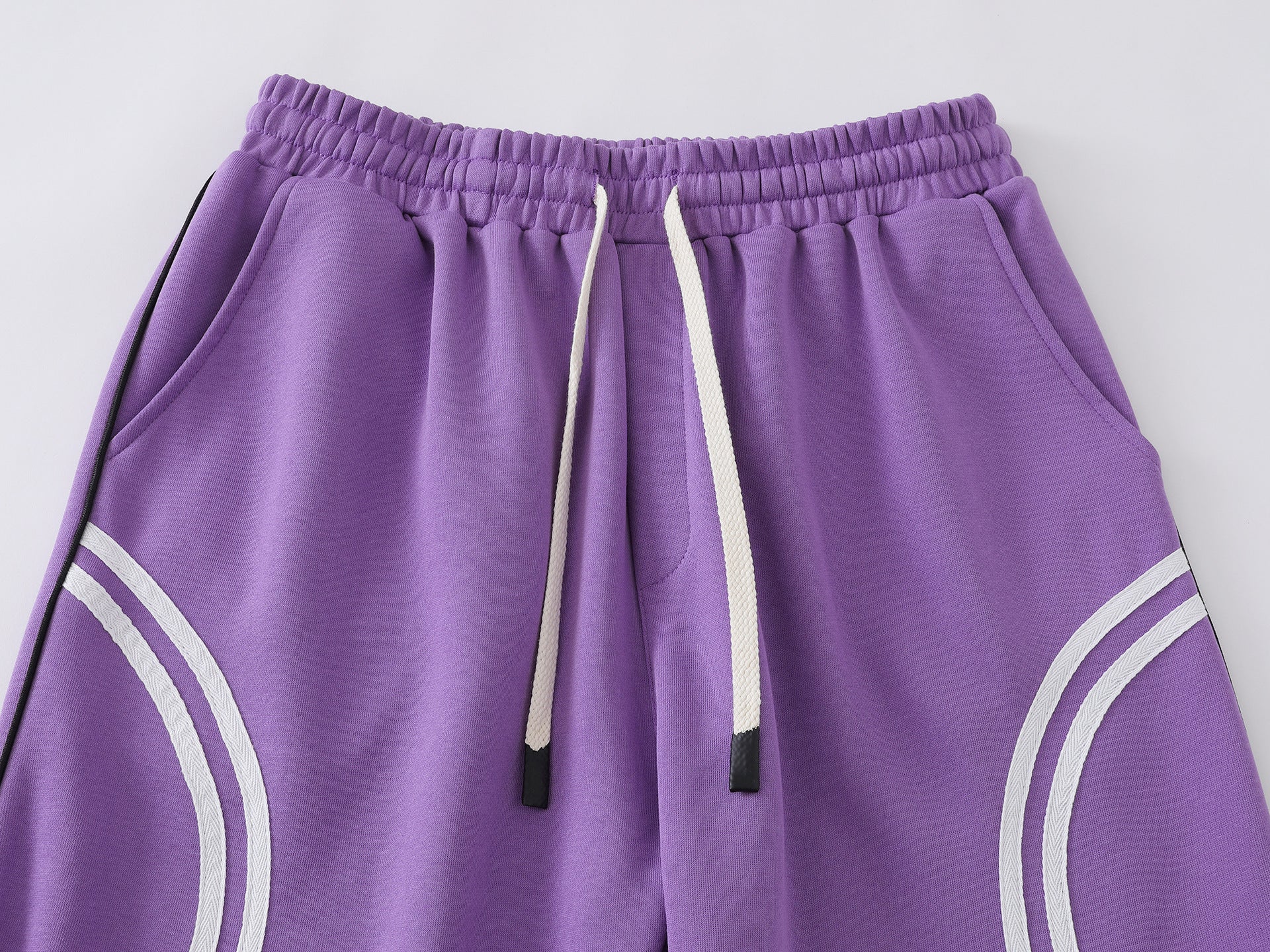 Pantalon de survêtement baggy à jambes larges avec détail rayé incurvé – Style streetwear hip-hop