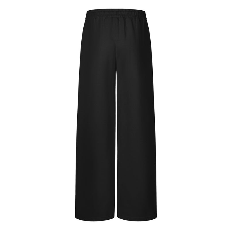 Scottie Dog Graphic Wide-Leg Sweatpants with Elastic Waist