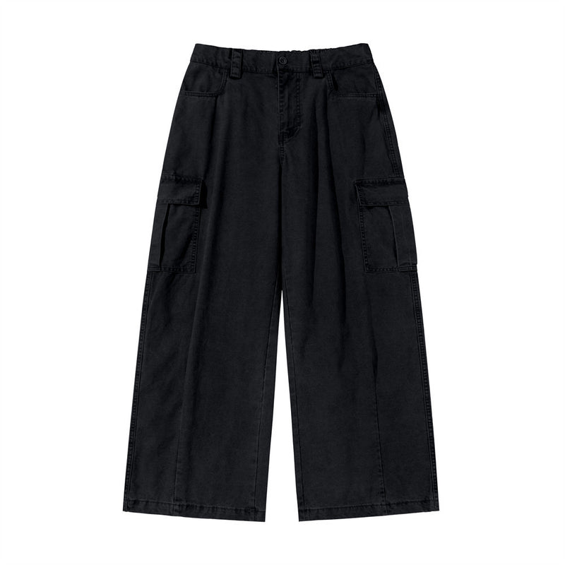 Baggy Cargo Pants Men – Wide Leg Multi-Pocket Washed Straight Trousers