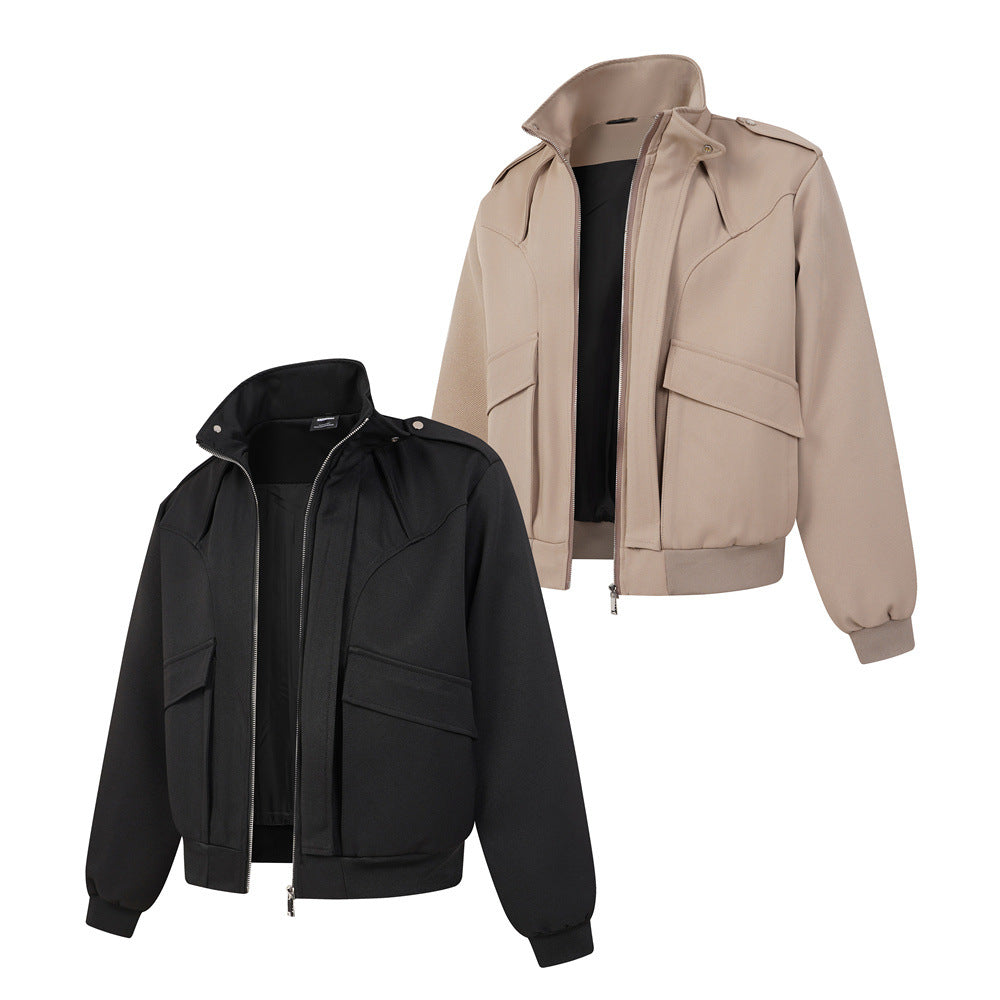 Blouson bomber oversize avec col montant et poches cargo